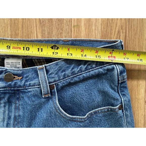 Men's LL Bean Classic Fit Flannel Lined Jeans Size 34x30 - Picture 4 of 9